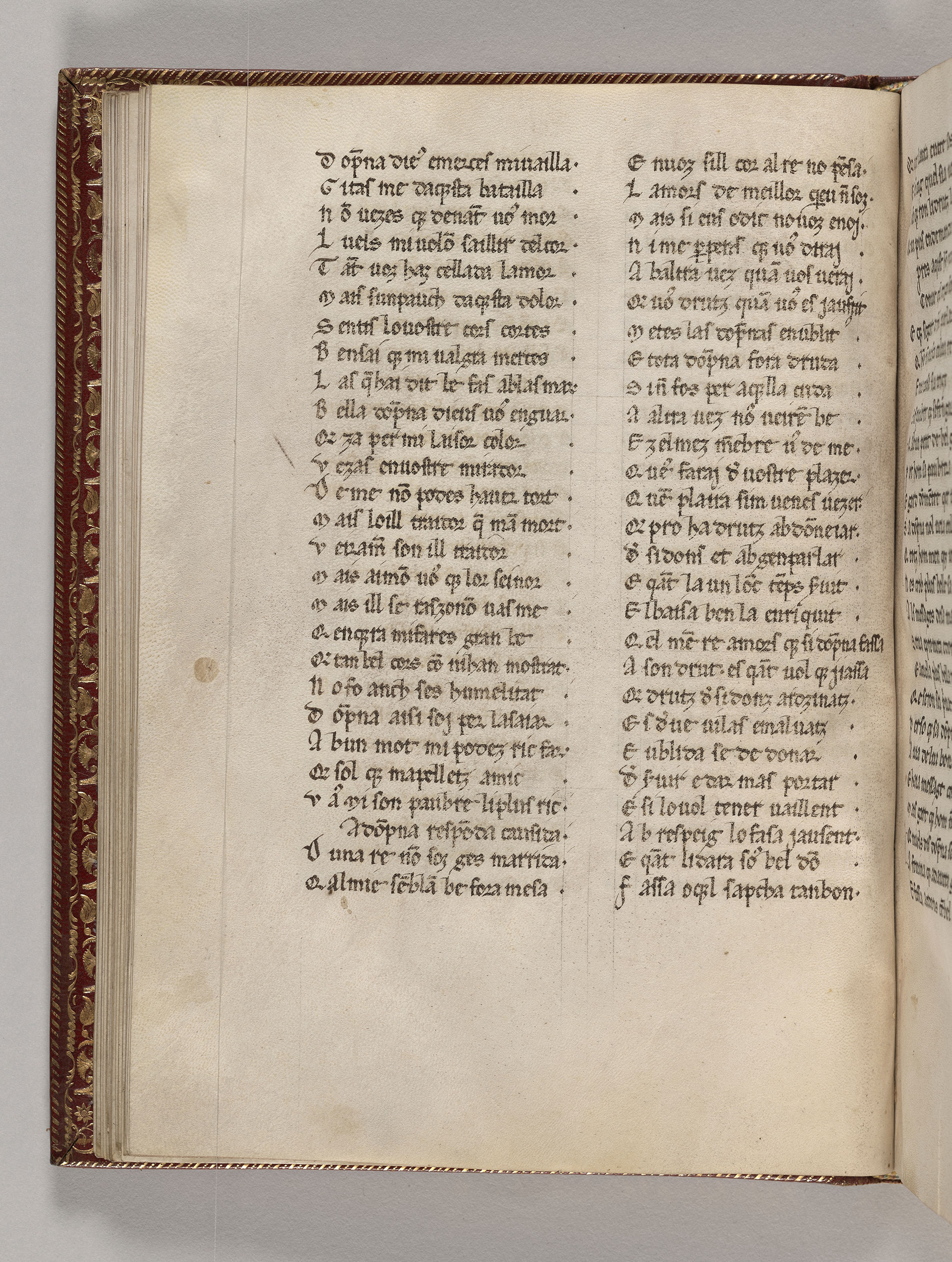 222, MS M.819, fol. 108v, Chansonnier provençal (MS M.819)
