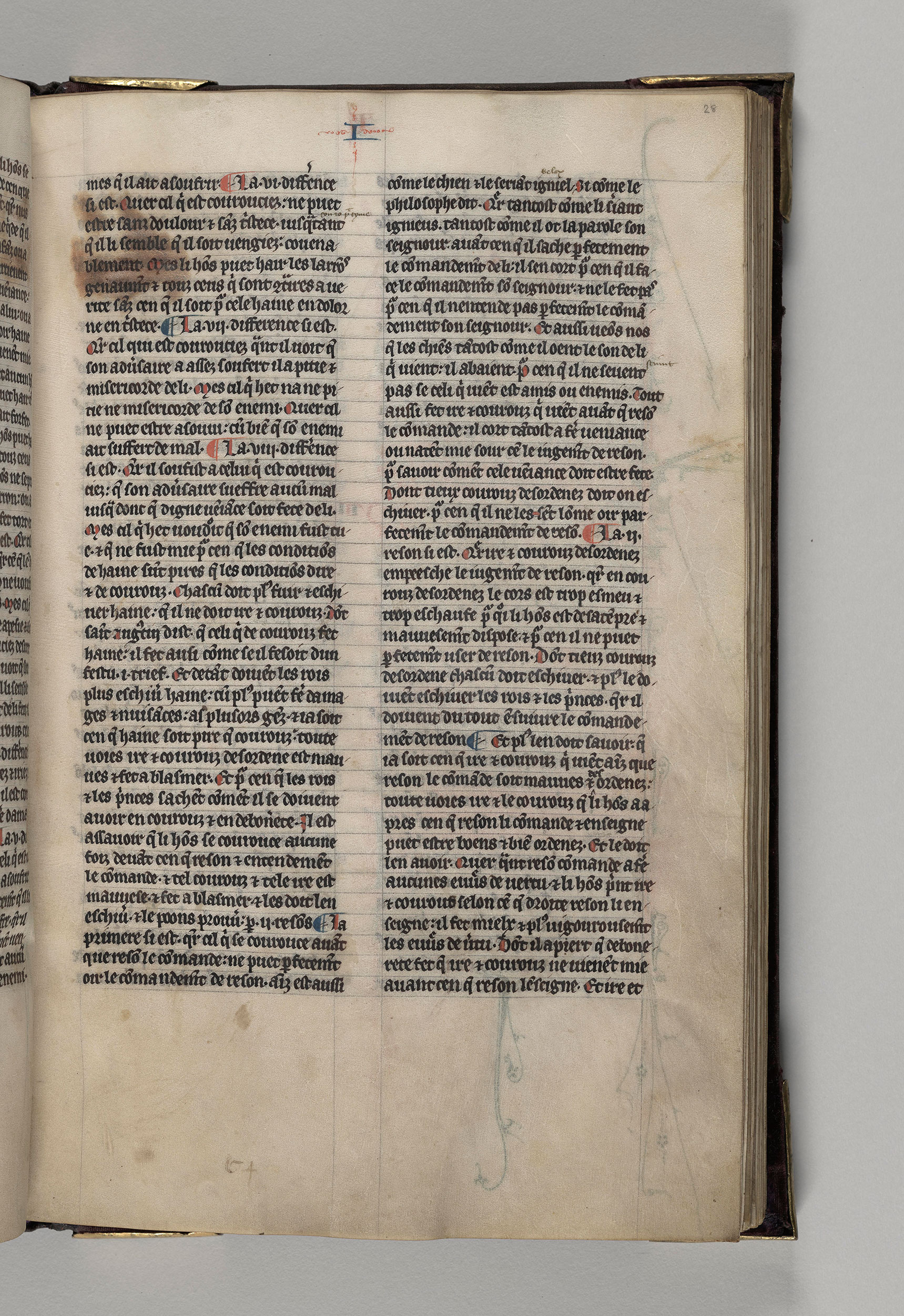 059, MS M.122, fol. 28r | Livre du gouvernement des rois et des princes ...