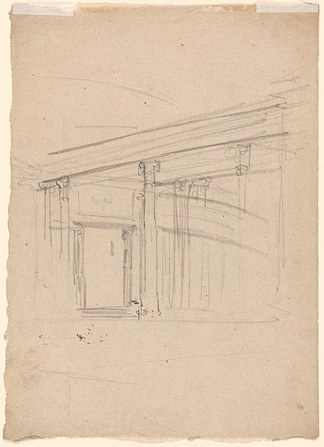 Josef Platzer | Study of a Classical Colonnade with Entrance to a ...