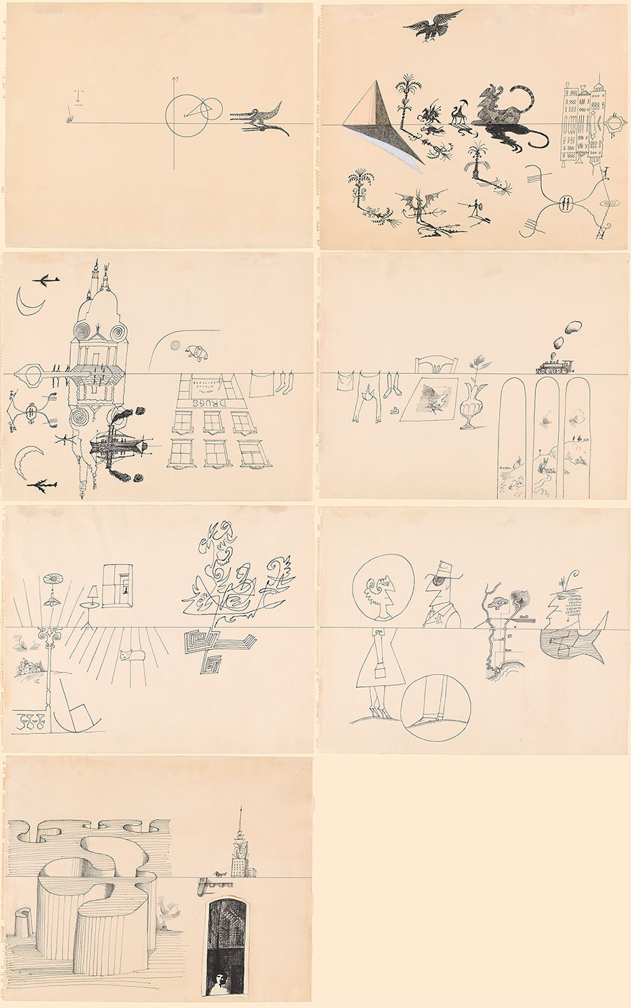 Saul Steinberg The Line Drawings Online The Library & Museum