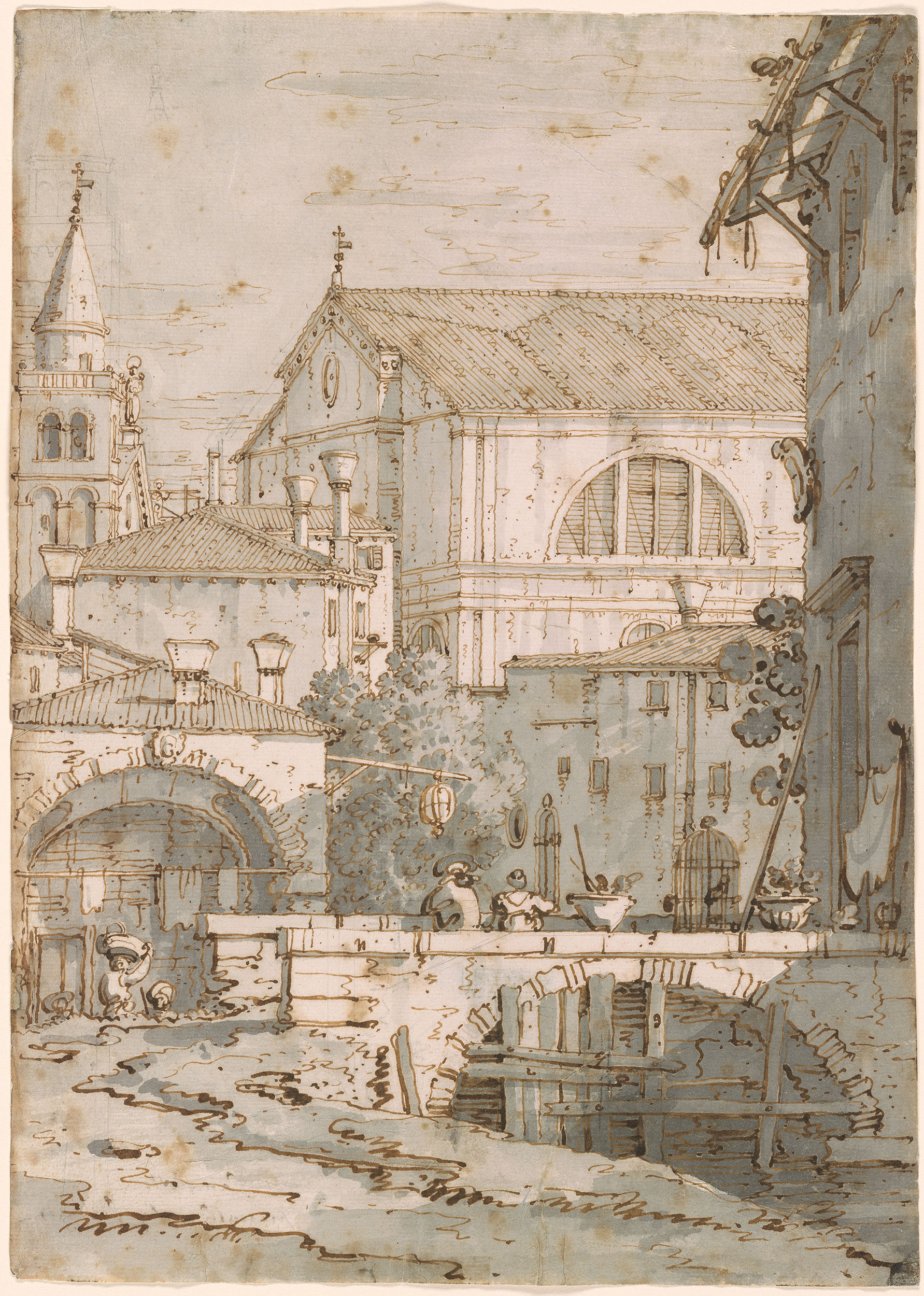 Canaletto | Architectural Capriccio. Verso: architectural details