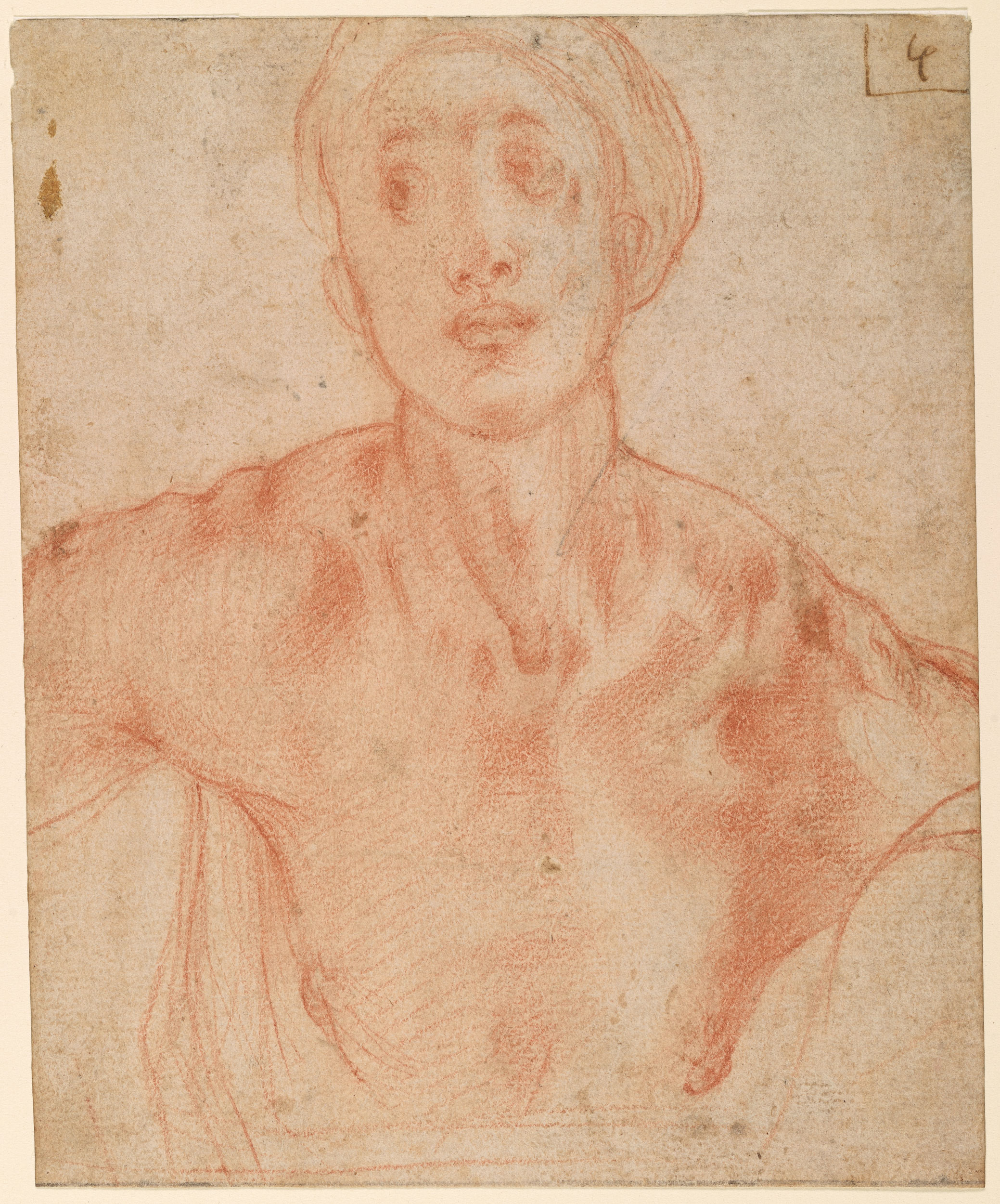Copy after Jacopo da Pontormo Halflength Study of a Youth Drawings