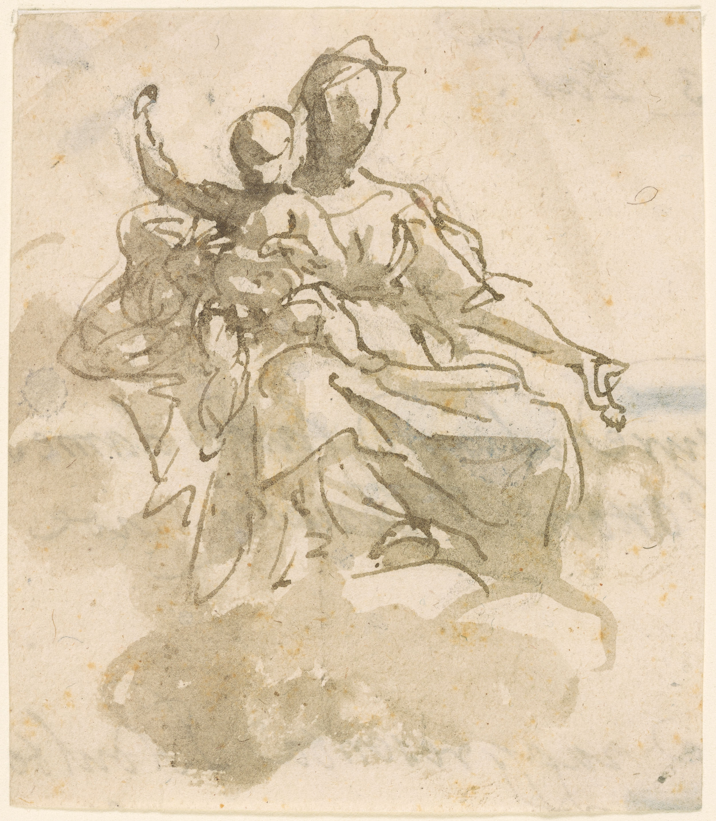 Giovanni Battista Tiepolo Virgin and Child in the Clouds Drawings