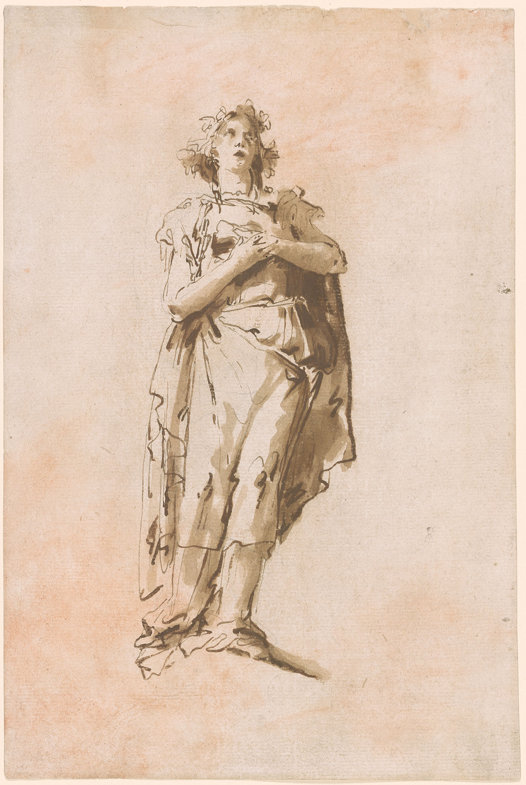 Giovanni Battista Tiepolo Young Woman in Classical Drapery and Wreath