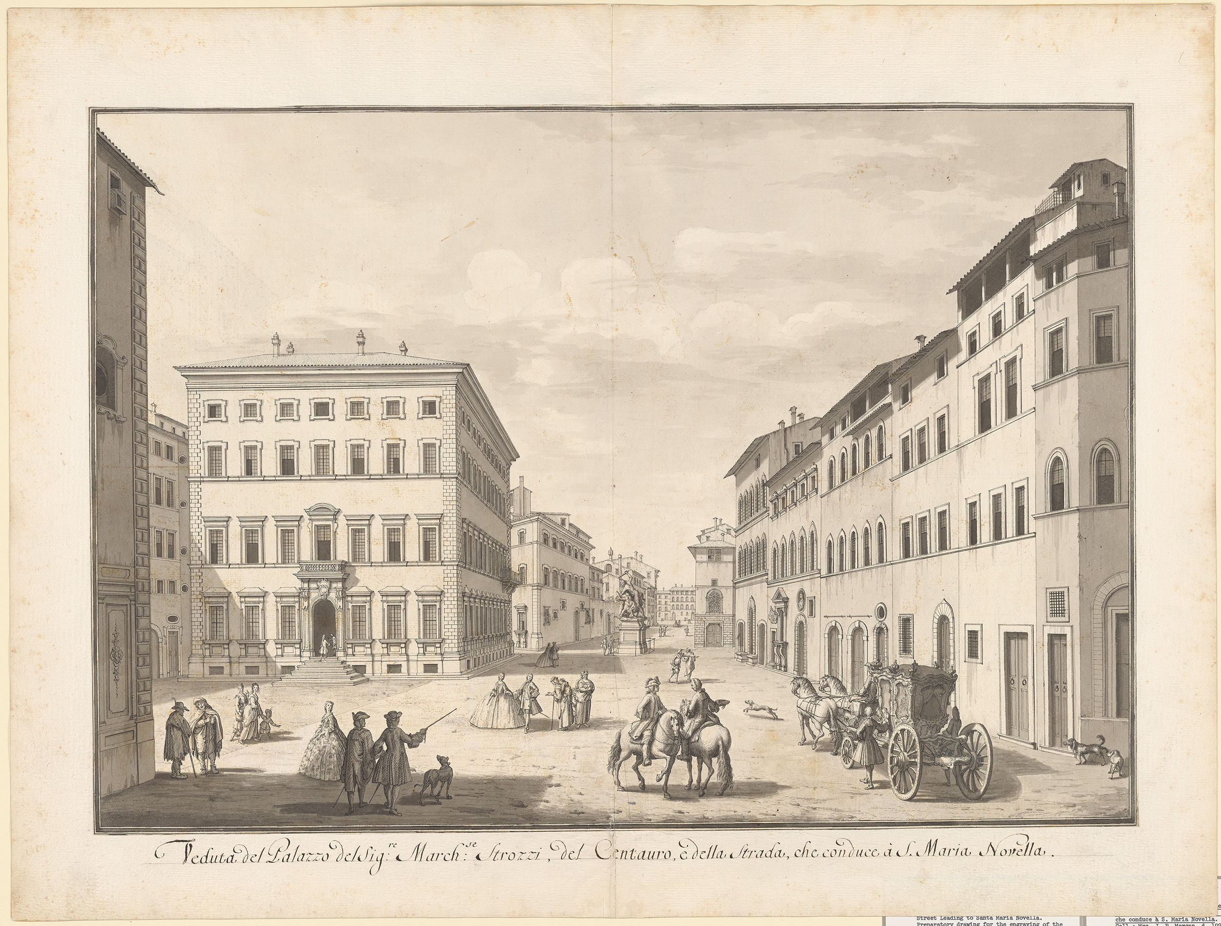 Giuseppe Zocchi | The Strozzi Place, the Centauro, and the Street ...