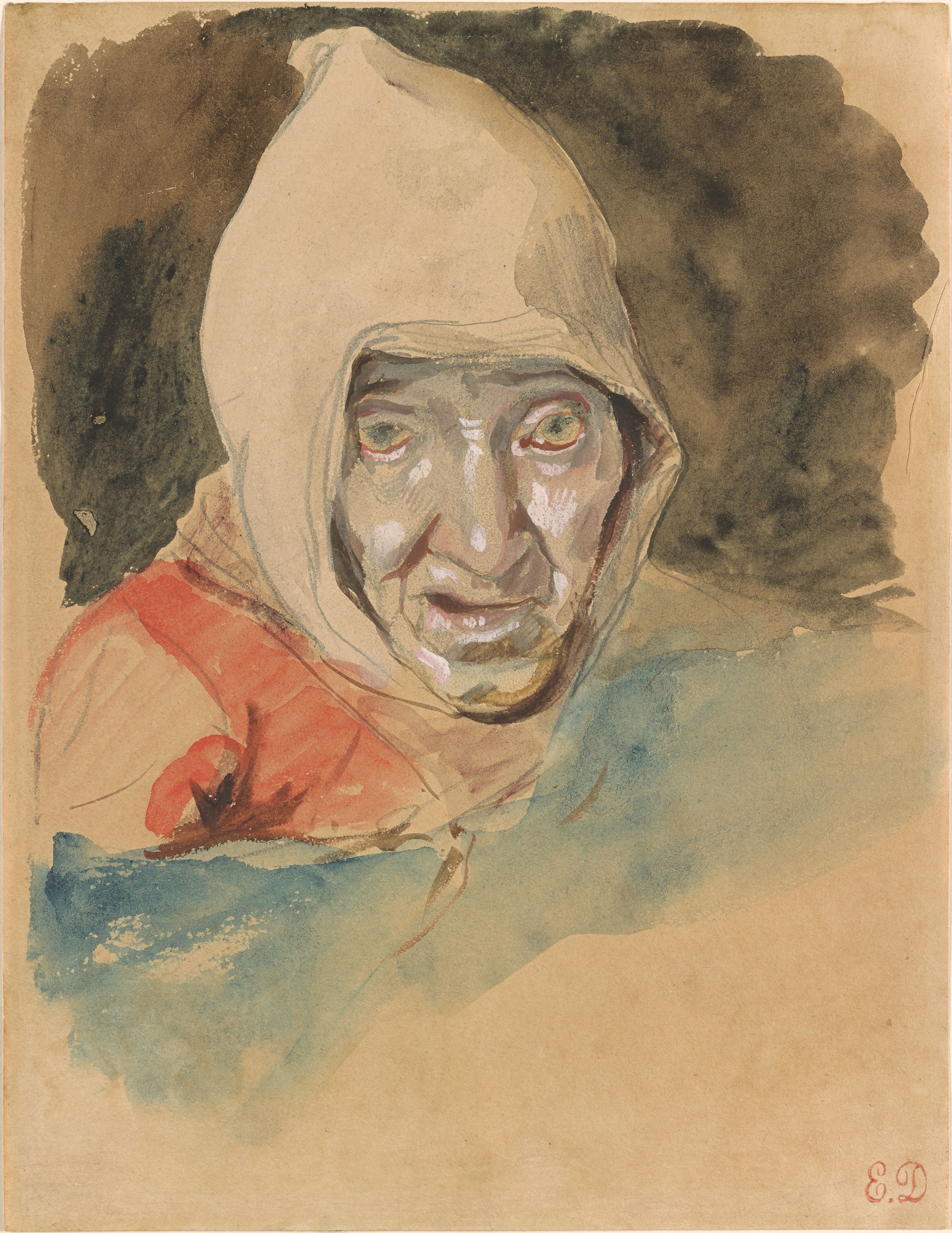 Attributed to Eugène Delacroix | Head of a Woman | Drawings Online | The Morgan Library & Museum