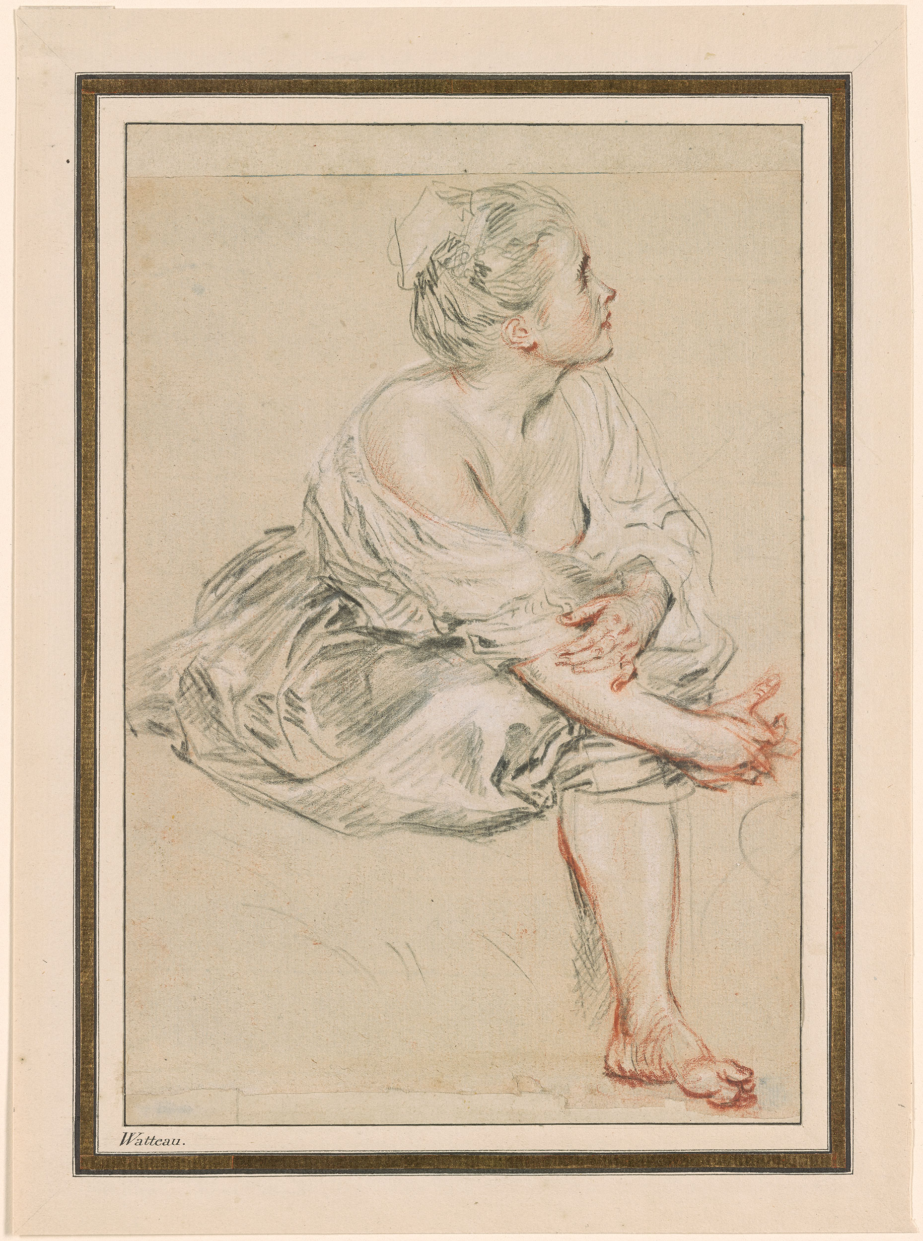 Antoine Watteau Seated Young Woman Drawings Online The