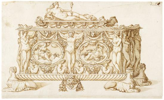 Design for a Casket with Figure of Prudence | Francesco Salviati