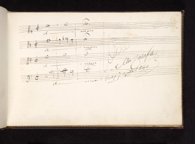 Amen autograph manuscript 1840 Apr. 7. Carafa Michele 1787