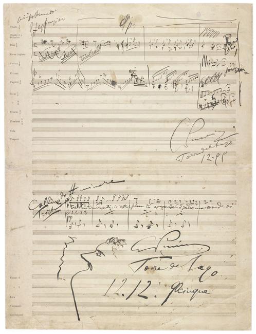 La boh me Act 4 sketches autograph manuscript 1895 Dec. 12