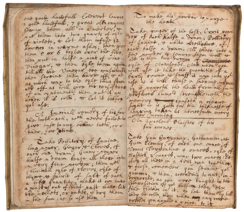 Medicinal recipes from “Vincent Lancelles” in Sir Isaac Newton's notebook